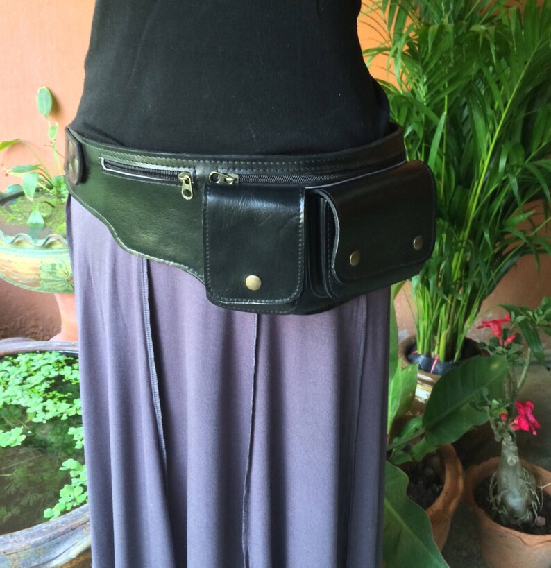 Leather Utility Belt Bag Passport Holder Travel Hip Bag Etsy