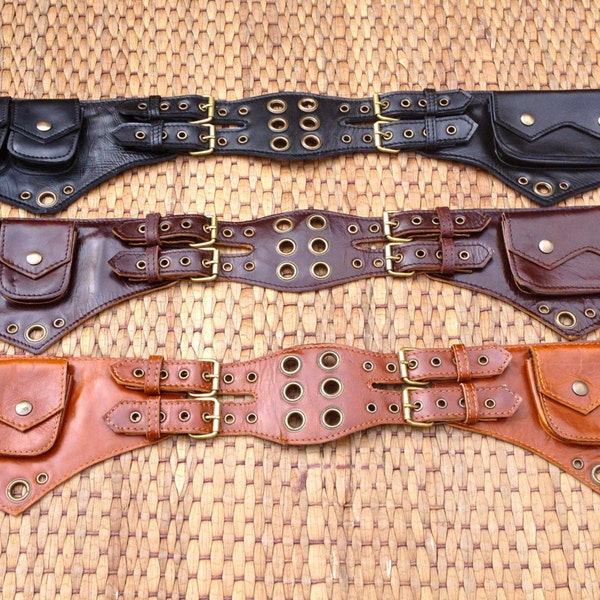 Leather Utility Belt | Pocket Belt | Leather Hip Bag | Jedi Belt | Belt Bag | Leather Festival Belt | Travel Belt