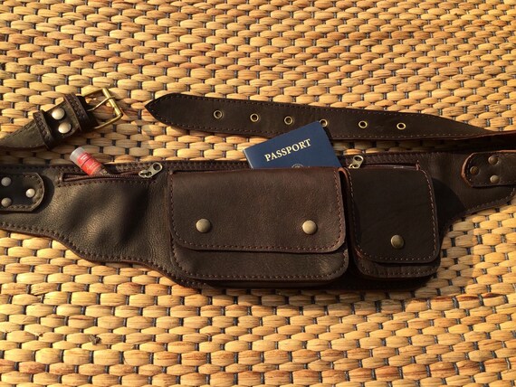 Leather Utility Belt Bag Passport 