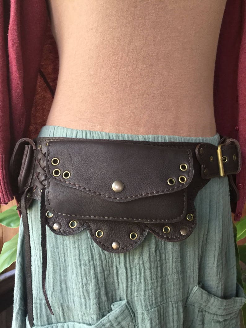 Festival Hip Bag iPhone Pocket Travel Belt Steampunk Belt Bag Waist Bag The Lotus Leather Utility Belt Fanny Pack Gift For Her