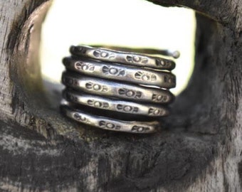 Karen Hill Tribe Silver Ring | Adjustable Multi Band | 98.5 % Silver | Unique Ring