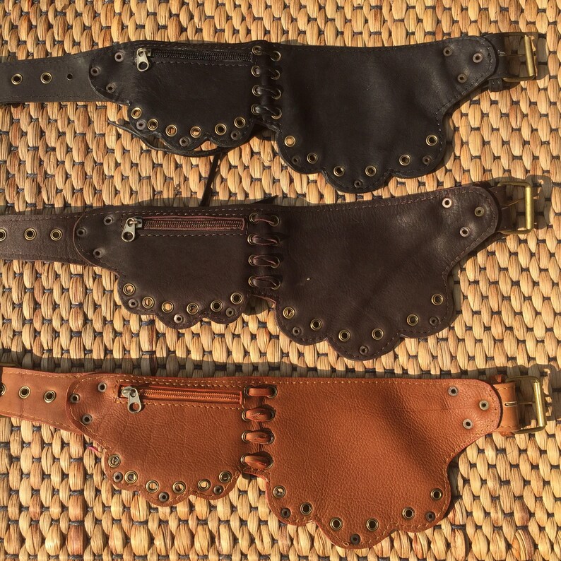 Hip Waist Belt Bag The Lotus Leather Utility Belt Burning Man Pocket Belt