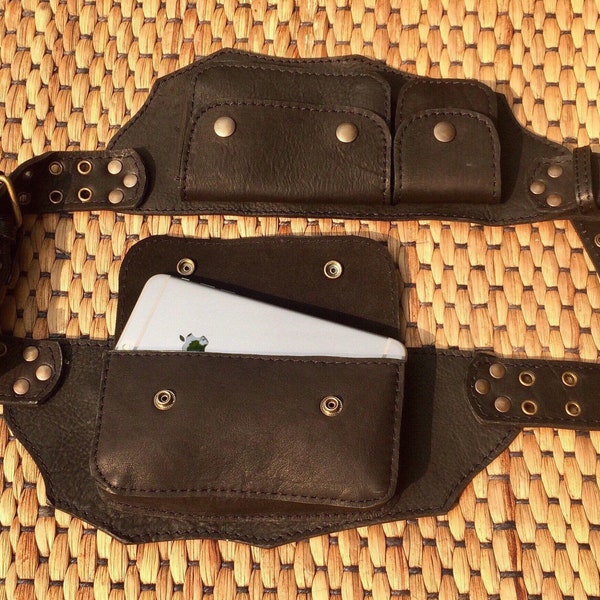 Leather Belt Bag | Festival Fanny Pack for Women | Leather Utility Belt | Pocket Belt~  The Traveler