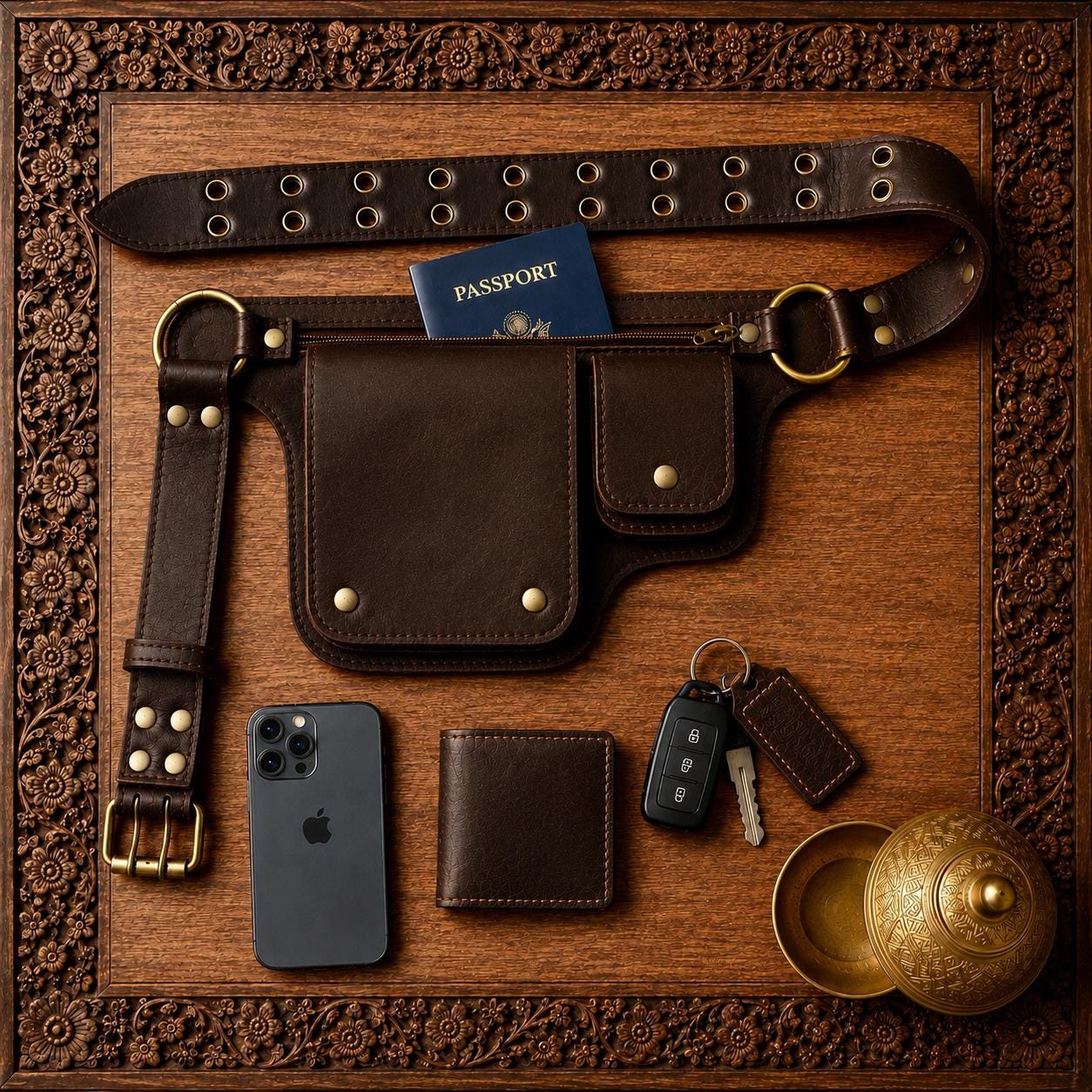Leather Utility Belt Bag | Convertible Crossbody Sling Bag | Hip