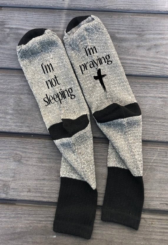 I'm not sleeping - I'm praying - socks - christian socks - De…