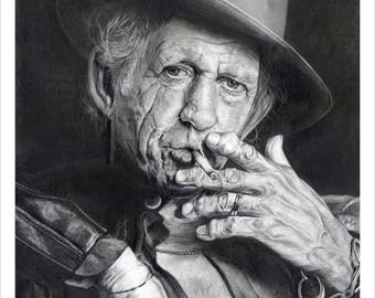 Keith Richards - Print (29cm x 29cm)