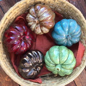 Acorn Squash Colorful Ceramic Sculptures