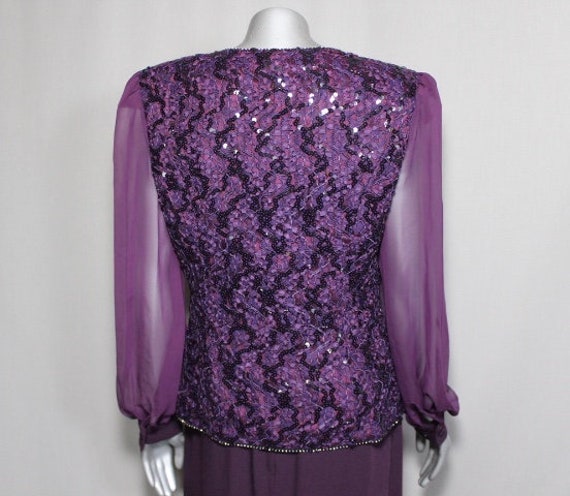 Lace Deep Purple 2pc Outfit Skirt and Top Wedding… - image 6