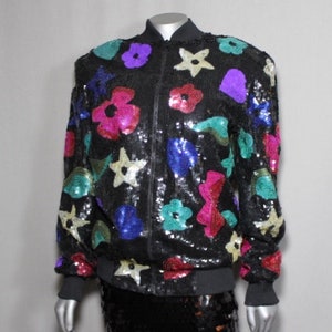 SALE....90s Bomber Style Sequined Blinged Out Jacket