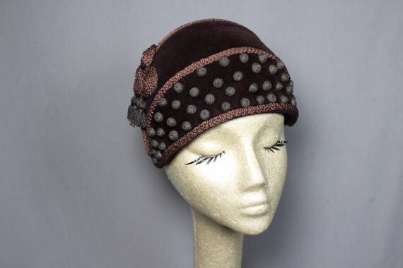 Sable Brown Calot Style Classic Vintage Chic Hat
