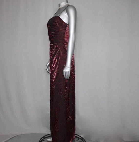 Formal Crinkle Maroon Evening Gown Wedding Dinner… - image 3