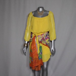 Mellow Yellow Lemonade Fresh Dress with Shawl Wedding Church Date Nights