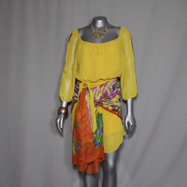 Mellow Yellow Lemonade Fresh Dress with Shawl Wedding Church Date Nights