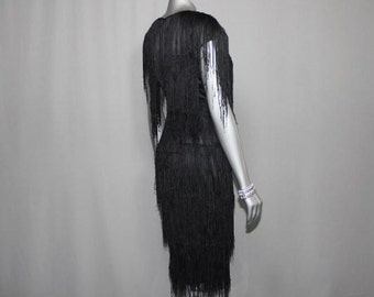 80's/90's LBD Fringe Flapper Style Parties Dances Dinners Clubs