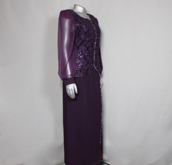 Lace Deep Purple 2pc Outfit Skirt and Top Wedding… - image 3