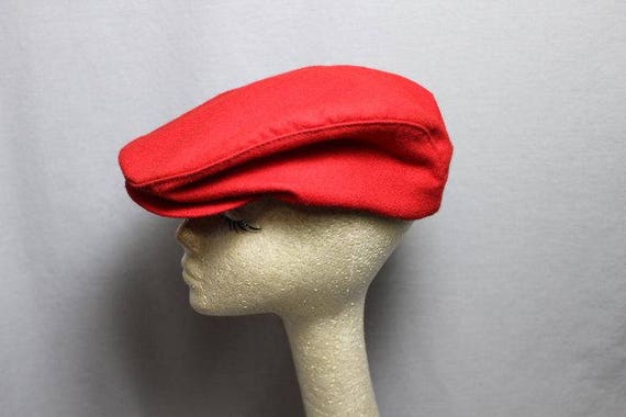 Red Wool Vintage Newsboy Cabby Hat - image 2