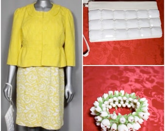 Call Me Mellow Yellow in this 60s/70s 2pc Dress Set Purse and Bracelet Wedding Church  Vacation TV Plays Movies