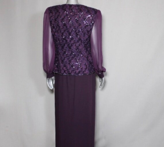 Lace Deep Purple 2pc Outfit Skirt and Top Wedding… - image 4