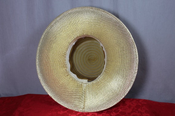 Flamboyant Gold 80s Dynasty Style Hat Weddings Ch… - image 7