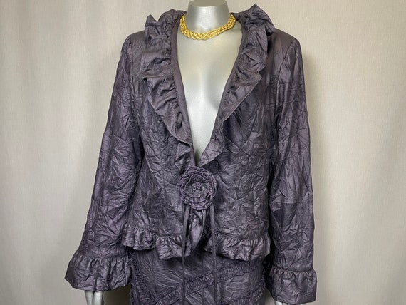 SALE...90s Deep Plum Purple Crinkle Wrinkle Crump… - image 5