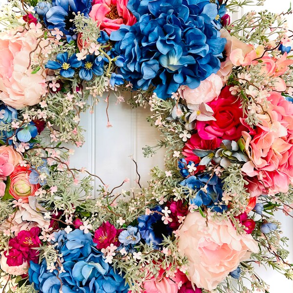 Spring Pink Floral Wreath main image 1