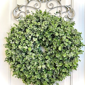 READY TO SHIP | Lush Thick Green Eucalyptus Wreath for Front Door | All Season Wreath | Elegant Spring Wreath | Summer Boxwood Wreath