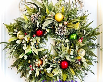 Christmas Ornament Wreath for Front Door