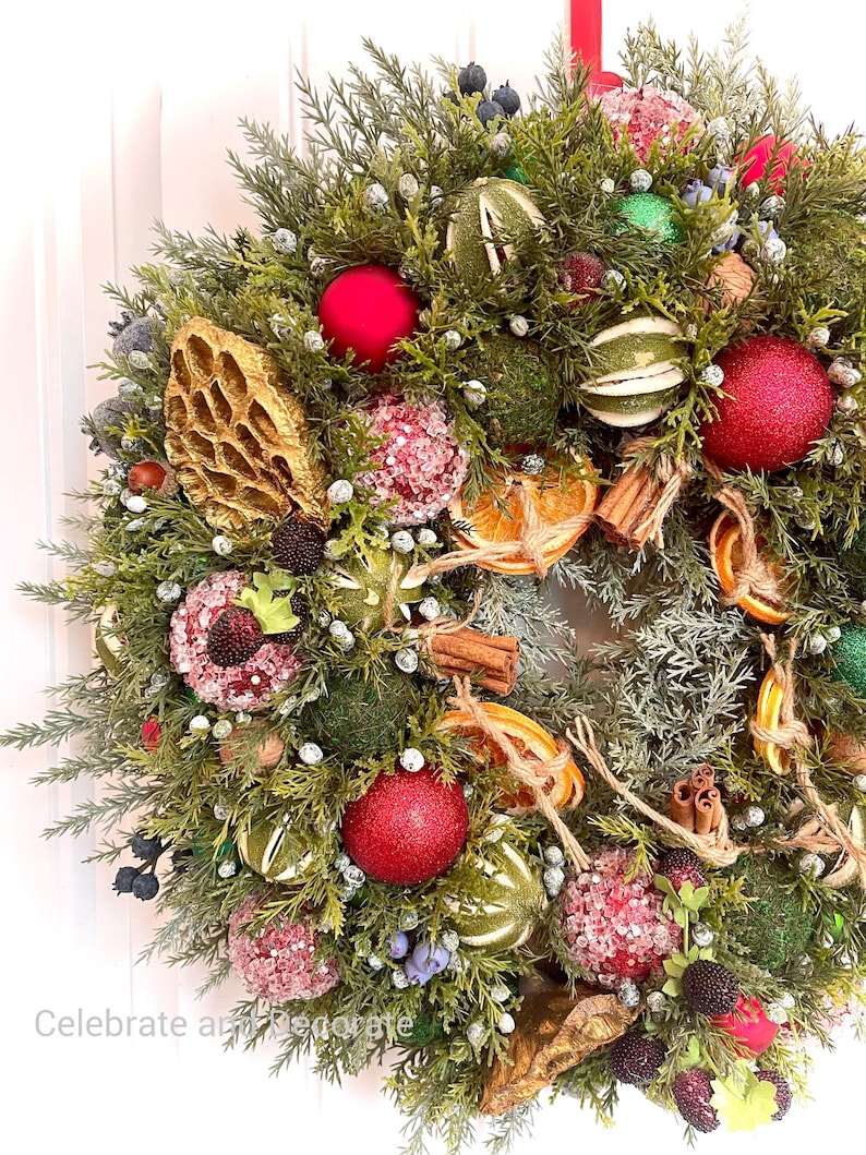 Dried Fruit, Nut and Spice Christmas Wreath | Holiday Citrus Decoration