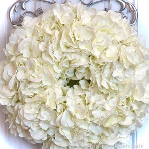 READY TO SHIP | Lush, Full Large Creamy White Hydrangea Wreath for Front Door | All Season Wreath | Wedding Decoration | Shabby Chic Decor