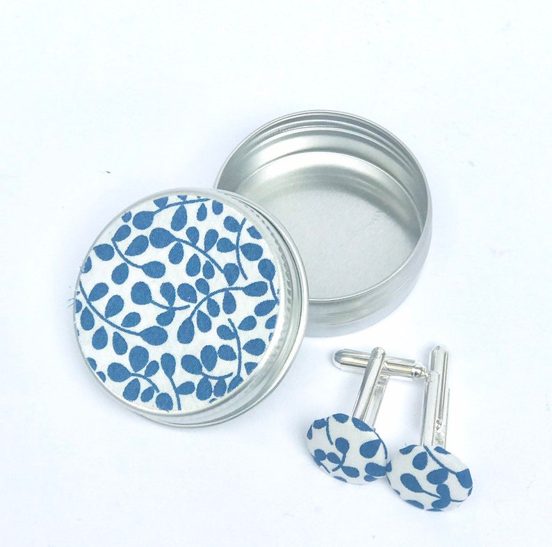 Liberty cufflinks Liberty of London cufflinks presented in a mini metal tin finished with matching Liberty fabric zdjęcie 1