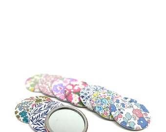 Liberty fabric pocket mirror