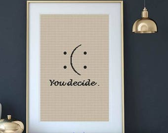 Motivational cross stitch, PDF download, Modern, Poster Cross stitch pattern, No.058