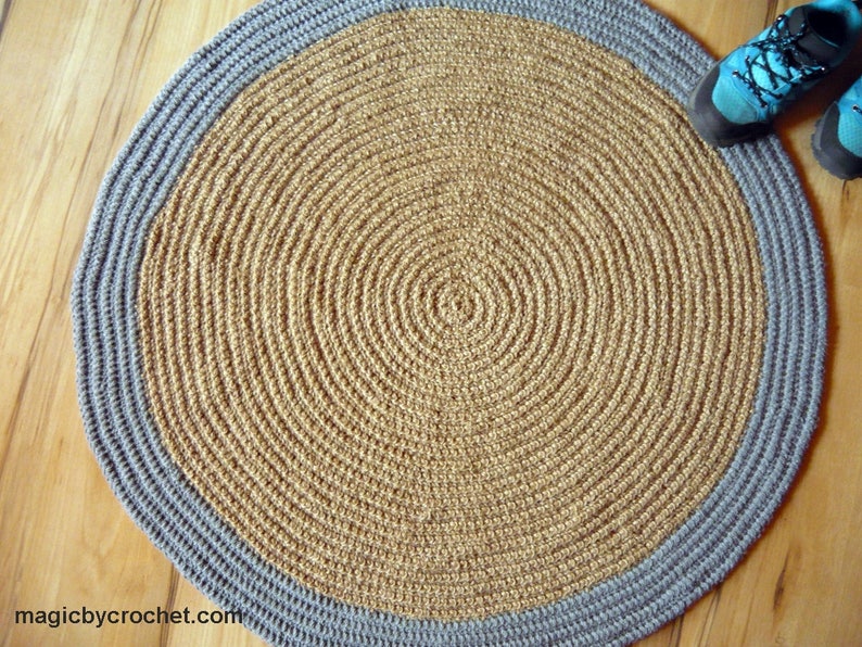 Modern Area Rug Round Rug Jute Rug 3 Ft Rug Pet Friendly Etsy