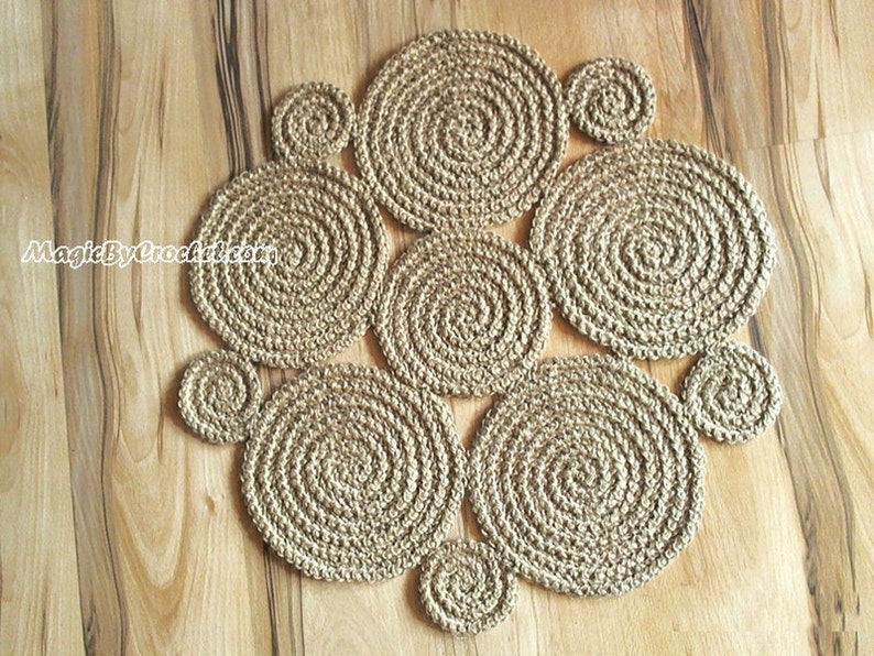 Flower Rug Jute Rug Handmade Rug Natural Jute Rug Etsy