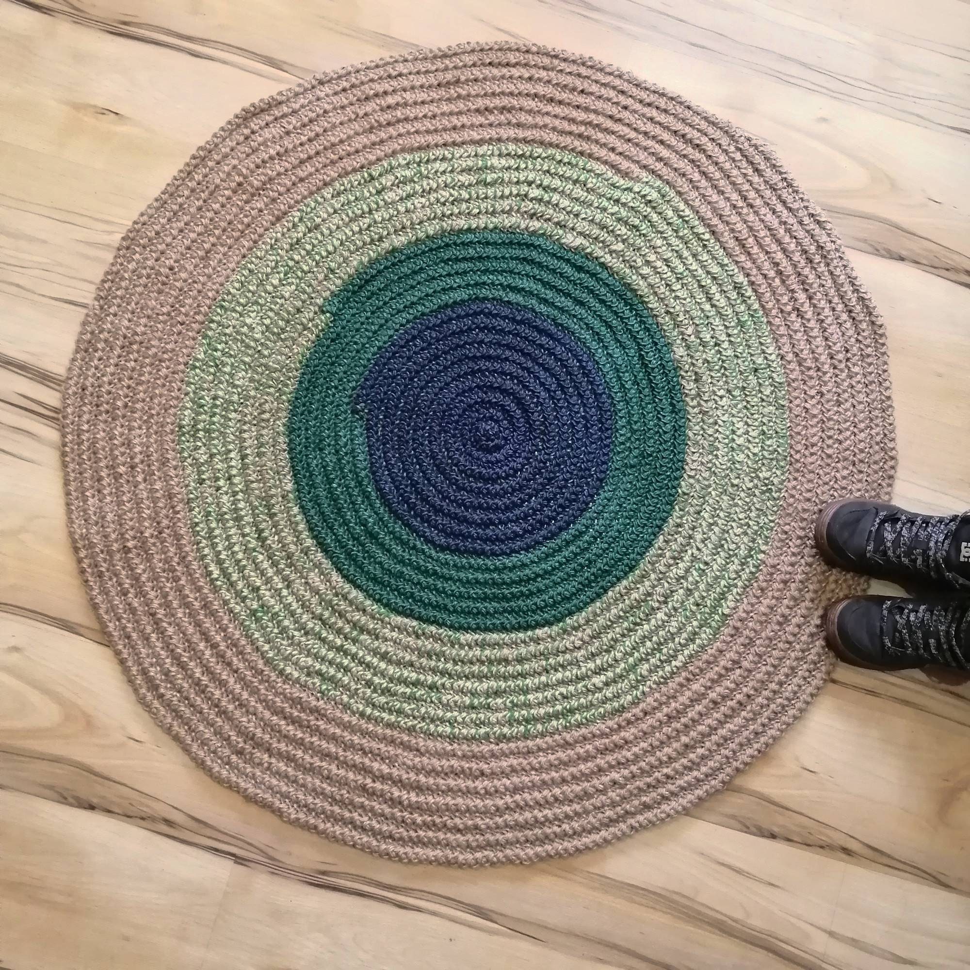 Jute rug Unique Round Rug Handmade Crochet Ready to ship Etsy