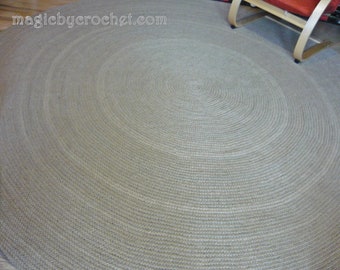 9 ft, Braided style, Home living rug, Large Area Rug, Crochet rug, Jute rug, Modern, Round, no.057