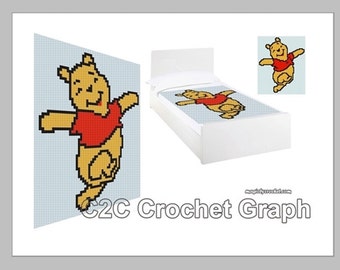 C2C crochet Graph, Winnie the Pooh ,PDF Instant Download, No.005