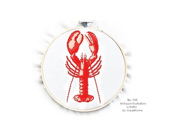 Antique Illustration - Lobster , Cross Stitch Pattern, Instant Download , No.106