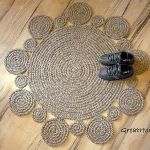 Crochet Jute Rug Etsy