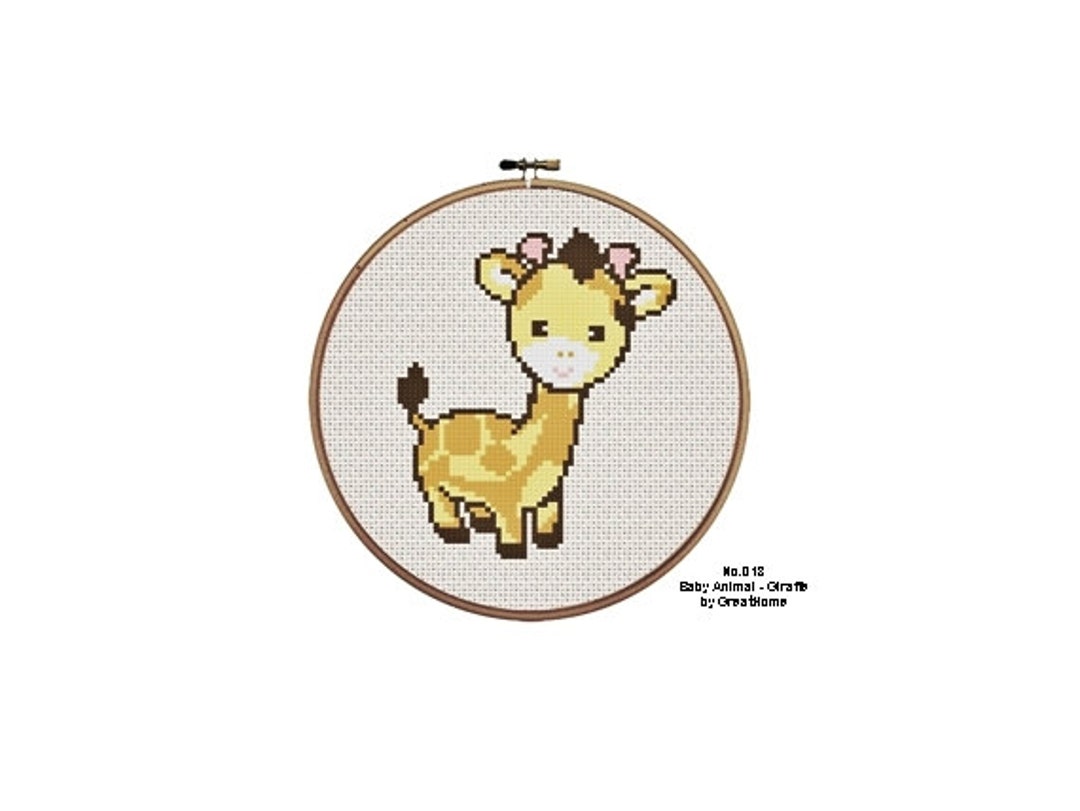 Baby Giraffe Cross Stitch PDF Pattern, C2C Crochet Graph, Instant