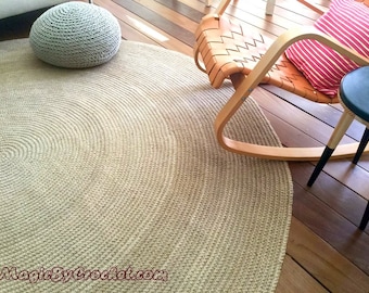 Luxury rug, Jute rug, 300 cm, Round jute rug, Natural jute rug, Jute Carpet, no.004, Free shipping