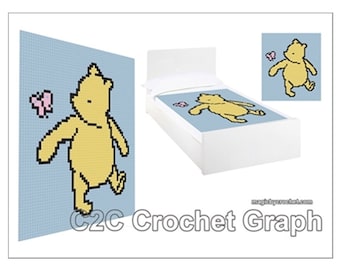 C2C crochet Graph, Classic Winnie the Pooh PDF Chart, Instant Download, No.010