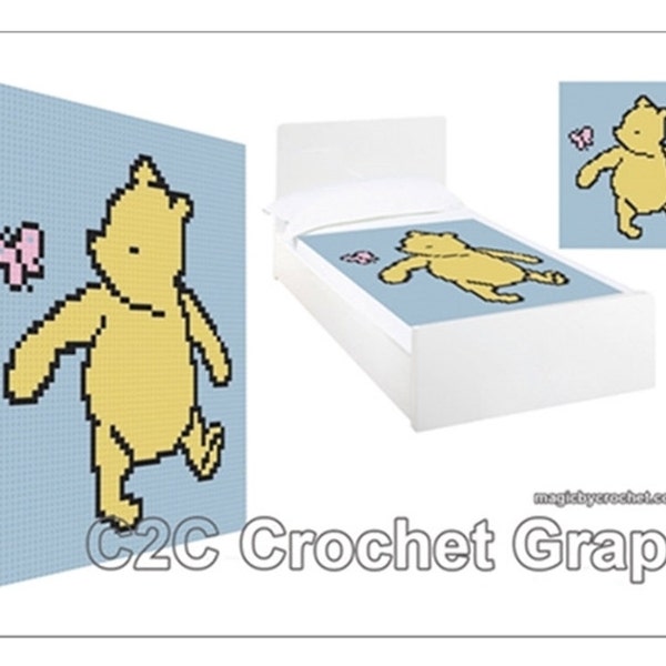 C2C crochet Graph, Classic Winnie the Pooh PDF Chart, Instant Download, No.010