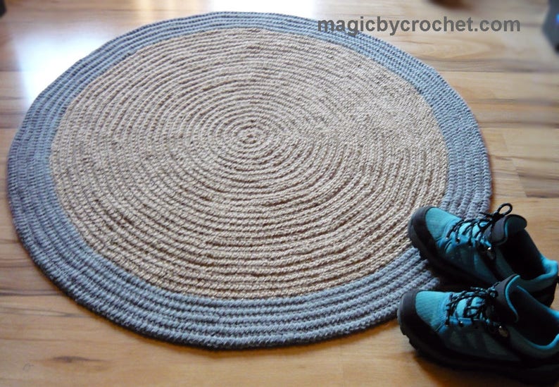 Modern Area Rug Round Rug Jute Rug 3 Ft Rug Pet Friendly Etsy