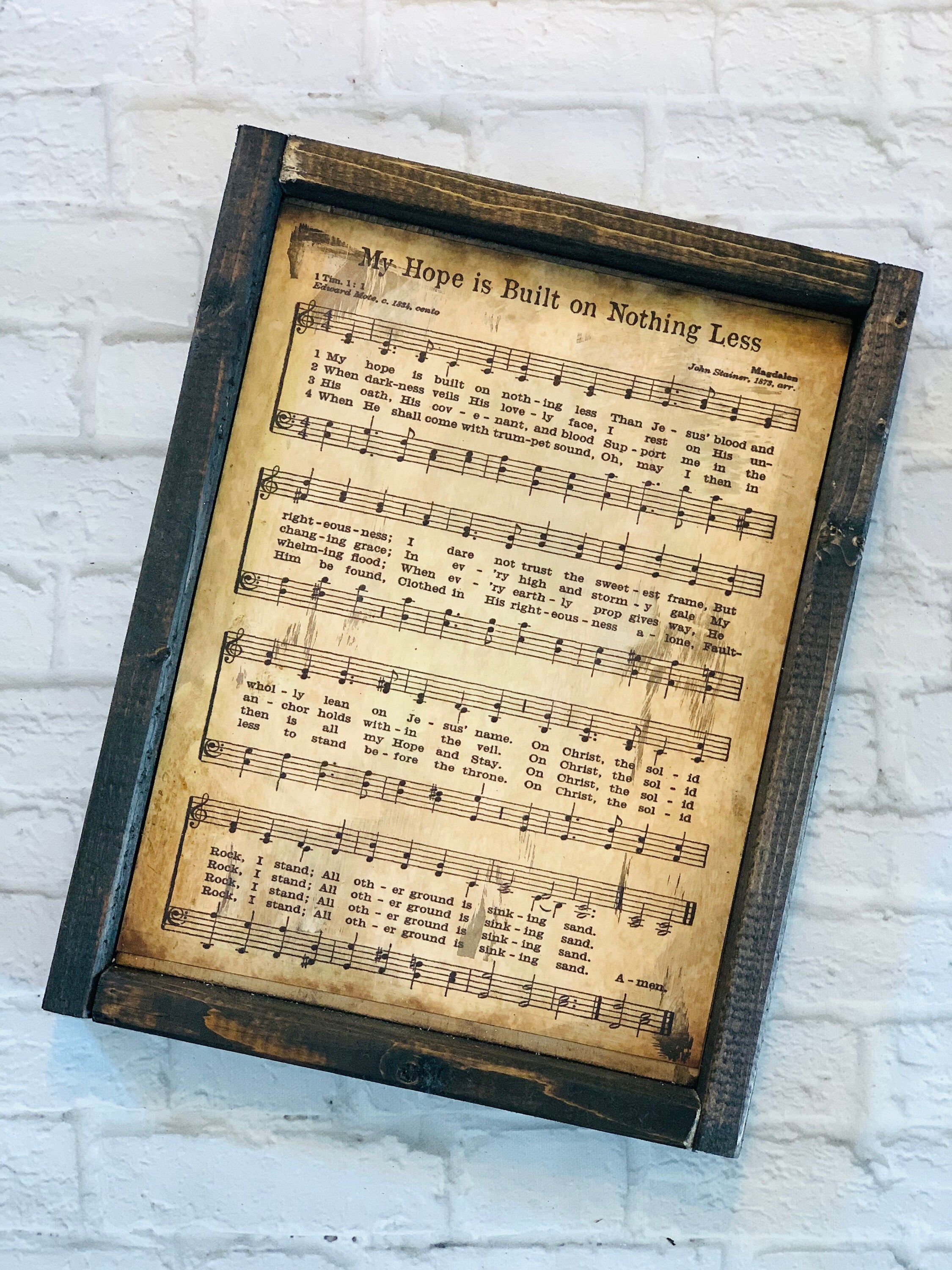 Hymn Wall Art Sheet Music/ Music Teacher Gift/ Worship Pastor Gift