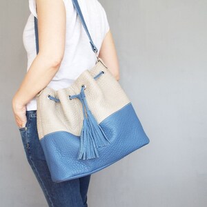 Leather bucket bag. Women bucket bag leather. Bucket hobo bag. Drawstring bag leather. Leather hobo bag.
