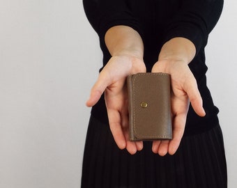 Light Brown Leather Key Holder Wallet, Cowhide Key Case