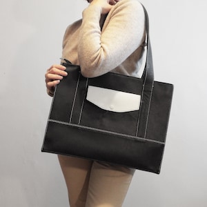 Large leather tote bag. Carryall leather bag. Laptop bag. Large leather shopper bag.