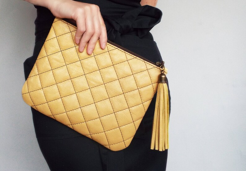 yellow evening bag