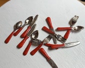 Fiesta Style Flatware in One Inch Scale for Your Dollhouse Kitchen In a Variety of Colors